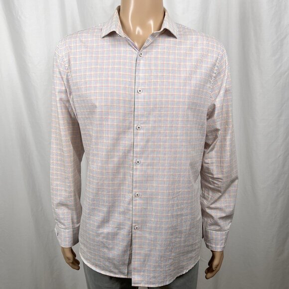 Original Penguin 16.5 Multicolor Tattersall Slim Fit Long Sleeve Button-Up Shirt - Picture 1 of 7